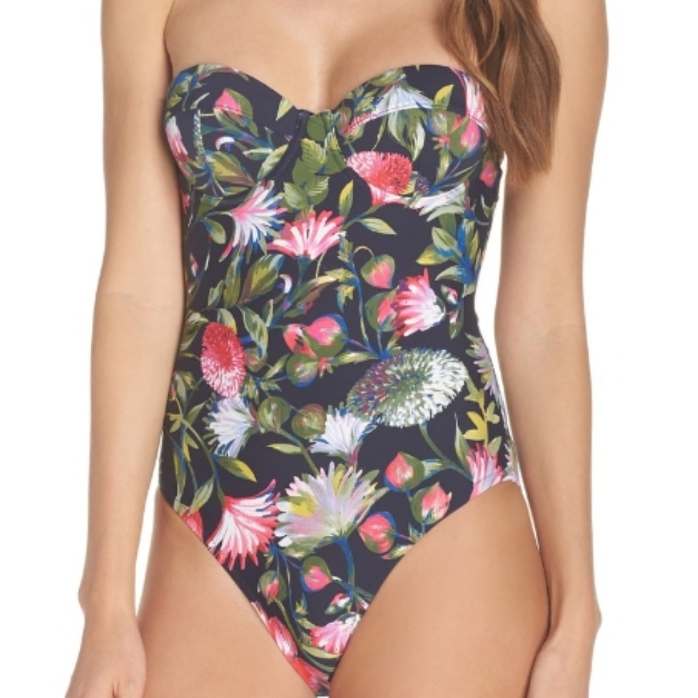 J. Crew Floral Printed 1 Piece Swim Sz 2
